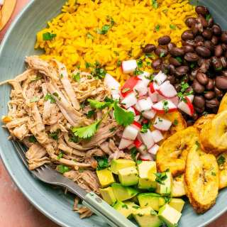 Crockpot Cuban-Style Mojo Pulled Pork Bowls