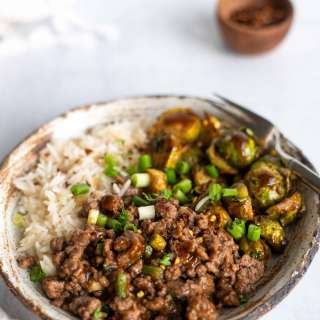 Kung Pao Ground Beef and Brussels Sprouts