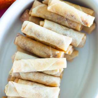 Mini Spring Rolls with Chicken Floss