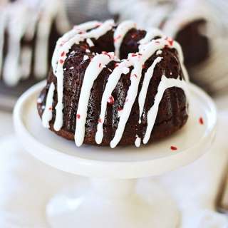 Mini Chocolate Bundt Cake with Peppermint Frosting