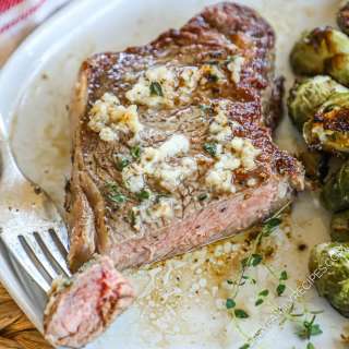 Cast Iron Strip Steak with Garlic Butter