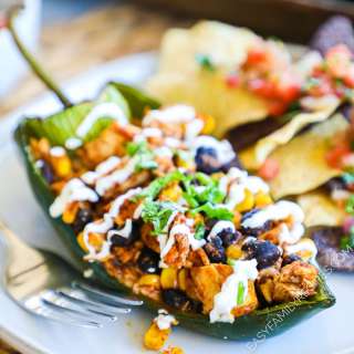 Chicken Stuffed Poblano Peppers