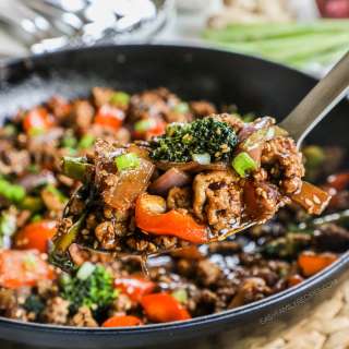 Ginger Sesame Ground Chicken Stir Fry
