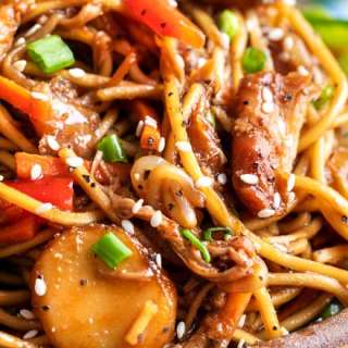 Easy Crockpot Chicken Lo Mein