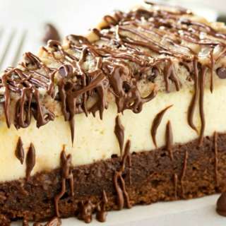 Brownie Bottom Cookie Dough Cheesecake