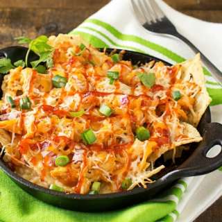 Oven Baked BBQ Chicken Pizza Nachos
