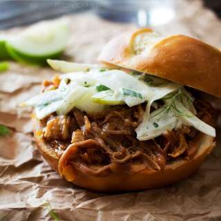 Apple Bourbon Pulled Pork Sandwiches
