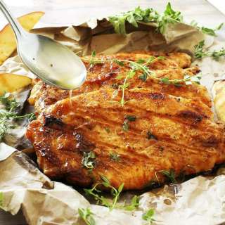 Apple Cider and Thyme Grilled Pork Chops