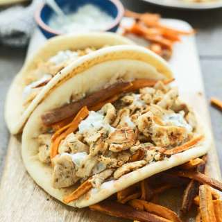 Healthy Chicken Gyros with Feta Tzatziki