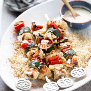 Tahini Chicken and Vegetable Skewers