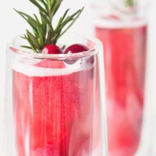 Christmas Cranberry Sorbet Rosé Mimosas