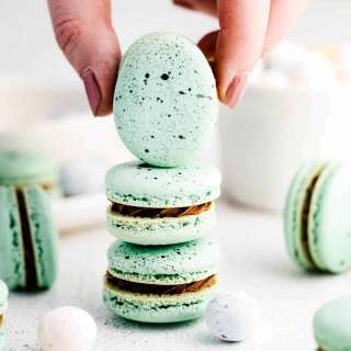 Robin's Egg Macarons with Chocolate Filling
