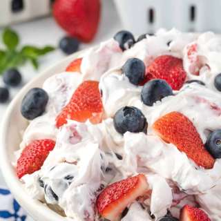 Red, White, and Blue Cheesecake Salad Recipe