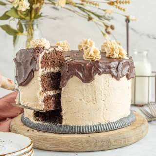 Chocolate Cake with Peanut Butter Frosting