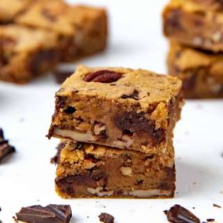 Brown Butter Blondies with Chocolate and Pecans