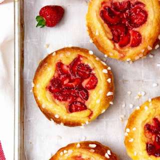Strawberry Custard Brioche Tarts