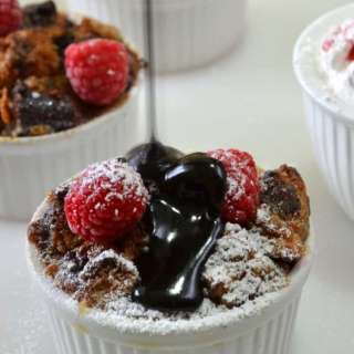 Chocolate Raspberry Bread Pudding