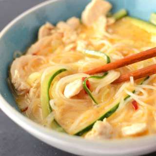 Lemongrass Noodle Soup with Cucumber & Chicken