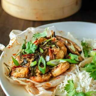 Steamed Shrimp and Mushroom Parcels