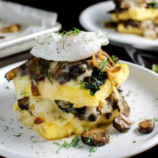 Spinach and Mushroom Polenta Stacks
