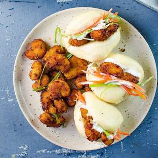 Easy Spicy Asian popcorn Shrimp Bao