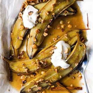 Brown Butter Baked Bananas Foster
