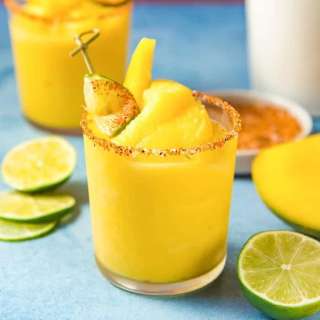 Frozen Mango margarita with Tajin Seasoning