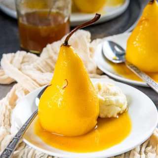 Saffron Poached Pears