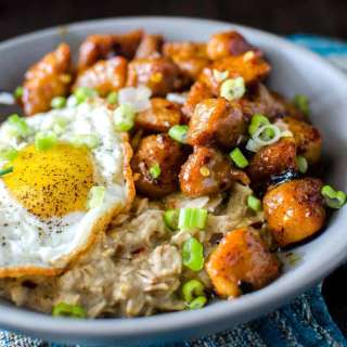 Savory Oatmeal (with Orange Chili Pork)