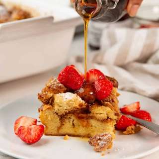 Brioche French Toast Casserole (with Cinnamon Toast Croutons)
