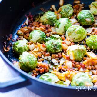 Easy Brussel Sprouts Recipe with Kimchi and Pancetta
