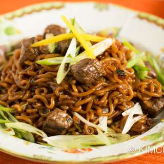 Ram-Don (Jjapaguri) Noodles with Steak from movie Parasite