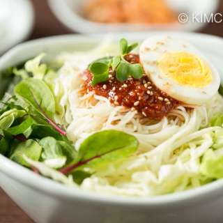Bibim Guksu (Korean Spicy Cold Noodles with Gochujang Sauce)