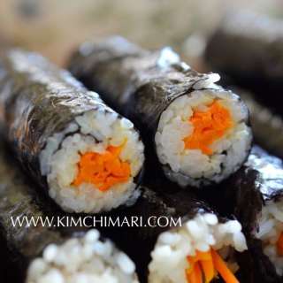 Mini Kimbap with carrots aka Mayak Kimbap