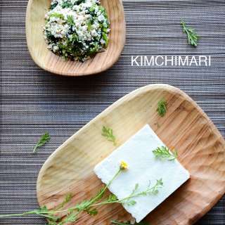Simple Tofu Recipe with Crown Daisies (Ssukgat Dubu Muchim)