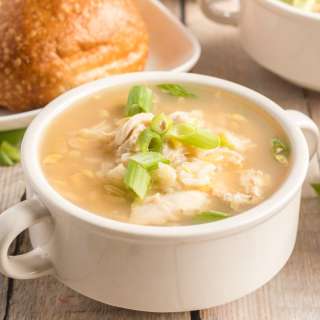 Asian Style Chicken & Corn Soup with Rice
