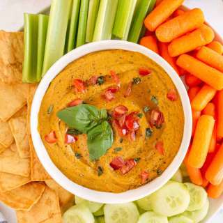 Roasted Tomato-Basil Hummus
