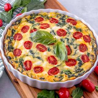Spinach, Tomato and Feta Crustless Quiche