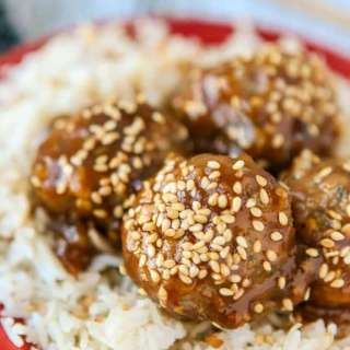 Baked Turkey Meatballs with Teriyaki Sauce