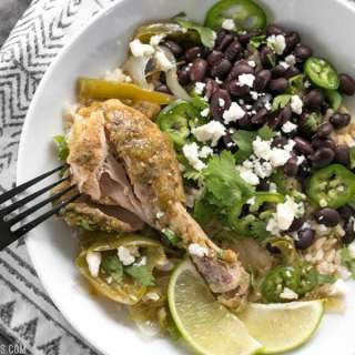Slow Cooker Salsa Chicken Verde Bowls