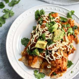 Vegan Butternut Squash Black Bean Enchiladas with Pumpkin