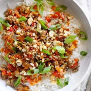 Hoisin Stir Fry Bowls with Spicy Peanut Sauce