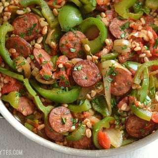 Smoked Sausage with Peppers and Farro