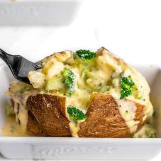 Broccoli Cheddar Stuffed Baked Potatoes