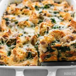 Kale Swiss and Mushroom Strata