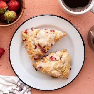 White Chocolate Strawberry Scones