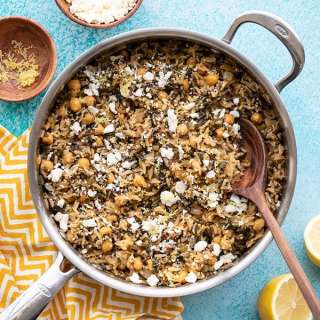 Spinach and Chickpea Rice Pilaf