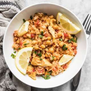 Rice Cooker Spanish Chickpeas and Rice