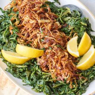 Dandelion Greens with Fried Onions