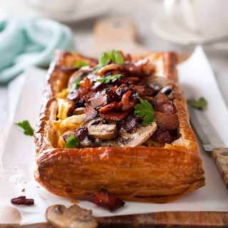 Bacon, Egg and Mushroom Tart (Puff Pastry)